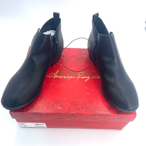 American Rag Womens Cadee Almond Toe Ankle Black PU Leather Boots Size 7M - Picture 12 of 14